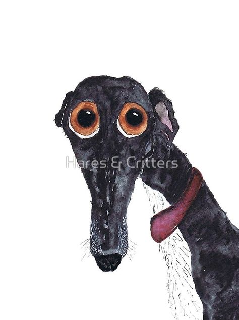 Greyhound Art, 강아지 그림, Grey Hound Dog, Dog Illustration, Hound Dog, Arte Animal, Dog Paintings, Whippet, Black Dog