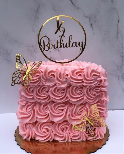 Butterfly Half Birthday Cake, Half Birthday Cake Topper, Half Way To One Cake Girl, Half Birthday Cake, Half Cake, Happy Half Birthday, Half Birthday Baby, Half Birthday Party, Half Birthday Cakes