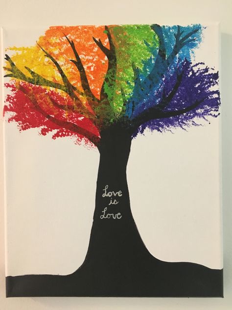 Pride Tree Acrylic Canvas Painting Pride Posters Ideas Diy, Pride Canvas Painting, Pride Paintings Canvas, Lgbtq Painting Ideas, Pride Paintings Ideas, Lgbtq Art Painting, Pride Art Ideas, Lgbtq Painting, Pride Paintings