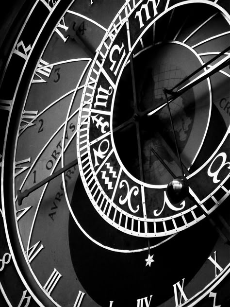 Abstract Clock, Big Clocks, Astronomical Clock, Night Circus, European City, Bw Photography, Foto Art, Zodiac Symbols, Tick Tock