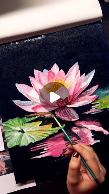 Waterlily Painting Acrylic, Waterlily Painting, Waterlily Flower, Abstract Lotus, Lotus Artwork, Water Lotus, Water Lilies Painting, Inspiring Artwork, Lotus Flower Art