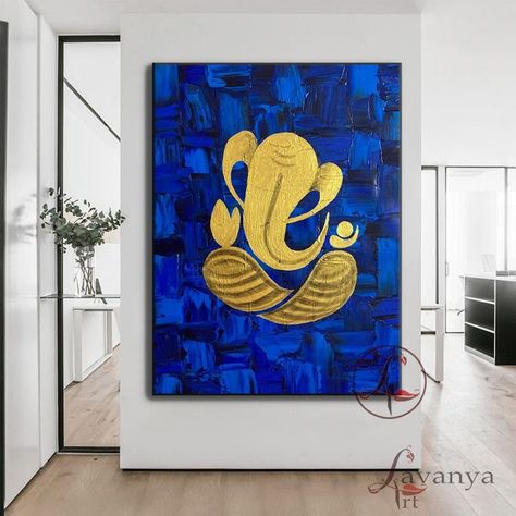 "Lord Ganesha among the various powerful Hindu Gods is said to be the god of prosperity and wealth. Lord Ganesha is believed to bring good luck and thus he is worshipped before anything new is started. ----------------------------------------------------------------------- More Indian paintings:  https://www.etsy.com/shop/LavanyaArtStudio?section_id=33310513 ------------------------------------------------------------------------ DETAILS: * Name: Vinayakam * Painter: Tejasvi Patel * Original handmade  acrylic painting on canvas by brush and palette knife * Style: Modern, Abstract * Techniques: Knife work * 30 Days full money refund accepted * Shipping: rolled in a tube * FREE shipping with DHL ,FedEx or UPS 6-8 days worldwide delivery! * The painting is NOT stretched on wooden bars, and th 6×8 Canvas Painting Ideas, Modern Art Indian, Painting Entryway, Abstract Ganesha, Entryway Decor Modern, Ganesh Painting, Indian Wall Decor, Painting Indian, Abstract Techniques