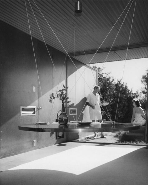 Suspended Table, Julius Shulman, John Lautner, Architectural Photographers, Sopot, Vintage Interiors, The Ceiling, Mid Century Modern House, Architecture Photography