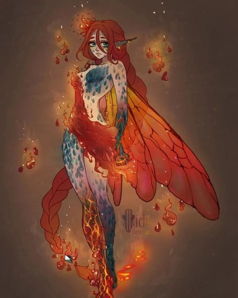 Mother Nature Concept Art, Fae Poses Reference, Fantasy Winged People, Butterfly People Art, Magical Humanoid Creatures, Flying Fairy Poses Reference, Dnd Fairy Oc, Butterfly Person Art, D&d Fairy Character