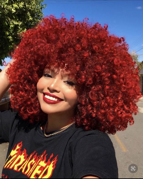 80s Red Hair, Curly Afro Hair, Exotic Hairstyles, Dyed Curly Hair, Bob Haircut Curly, Red Hair Inspo, Red Curly Hair, Colored Curly Hair, Pelo Afro