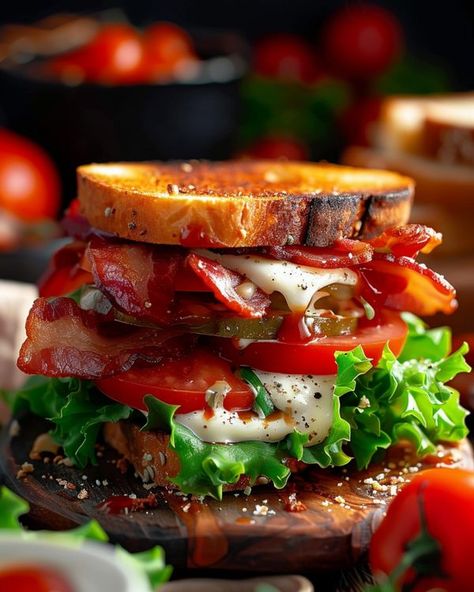 Bacon Lettuce Tomato, Blt Sandwich, Juicy Tomatoes, Crispy Bacon, Front Room, Yummy Recipes, Lettuce, Tomatoes, Bacon