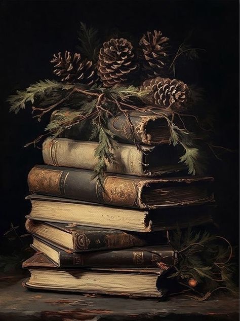 Victorian Room Aesthetic, Dark Academia Christmas, Victorian Christmas Decorations, Victorian Room, Rustic Books, Wall Art Country, Poster Dark, Still Life Pictures, Dark Academia Decor