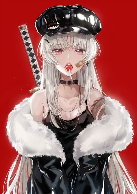 💣 by Dangmill Girl With White Hair, An Anime, White Hair, Anime Character, Black And White, Hair, Anime, White, Clothes