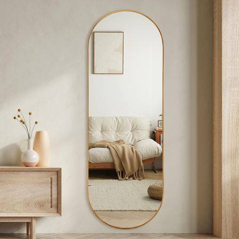 Amazon.com: TheiaMo Oval Full Length Mirror, 65"×22" Wall-Mounted Mirror with Metal Frame, Ultra-Clear Explosion-Proof Dressing Mirror, Simple and Classic Deco for Cloakroom/Bedroom/Living Room, Black : Home & Kitchen Arched Floor Mirror, Full Length Mirror Stand, Floor Standing Mirror, Full Body Mirror, Body Mirror, Dressing Mirror, Length Mirror, Bedroom Mirror, Full Length Mirror