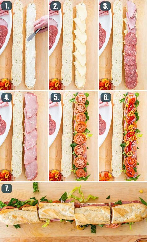 Meaty and flavorful, this Italian Sub Sandwich has it all! Crispy bread piled high with provolone cheese, ham, salami and mortadella. #italiansub #sandwich #recipe #SandwichesoftheSouthernStates Salami And Cheese Sandwich, Picnic Platter, Italian Sub Sandwich, Salami Sandwich, Board Recipes, Salami And Cheese, Crispy Bread, Sub Sandwich, Gluten Free Sandwiches