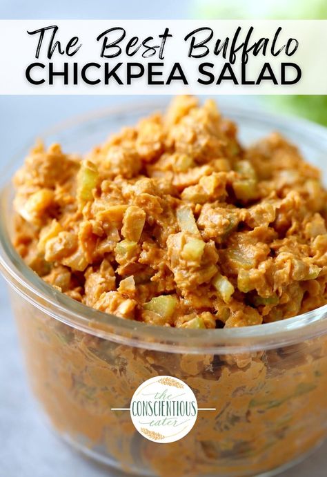 Buffalo Chickpea Bowl, Buffalo Salad Dressing, Chickpea Buffalo, Vegan Super Bowl Snacks, Chickpea Smash, Buffalo Chicken Bread, Buffalo Chickpeas, Buffalo Chickpea Salad, Vegan Sandwich Filling