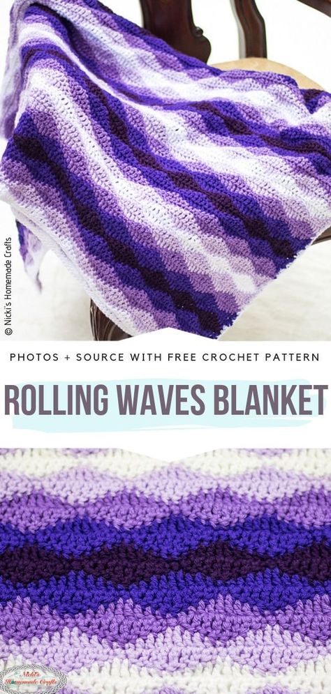 Yarnbee Sugarwheel Blanket, Purple And Teal Crochet Blanket, Colorful Crochet Blanket Pattern Free, Crochet Multicolor Blanket, One Color Crochet Blanket Patterns Free, Afghan Blanket Crochet, Chevron Crochet Blanket Pattern Free, Dk Weight Crochet Patterns, Two Color Crochet Blanket