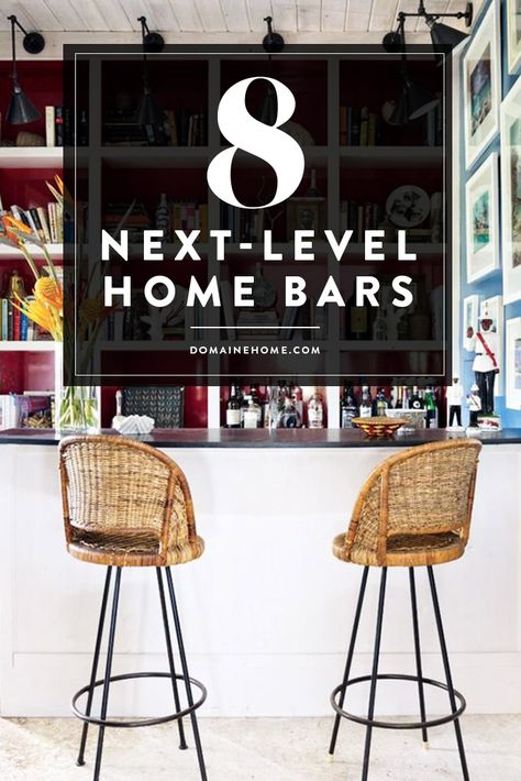 A look at 8 of the most inspiring home bar designs. Vintage Bar Area In Home, Bar Area In Living Room, Bar Ideas For Home Living Rooms, Home Bar Aesthetic, Home Bar Lounge Room Ideas, Small Bar Ideas For Home, Bar Decoration Ideas, Bar Area Design, Bar In Living Room