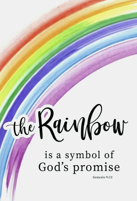 Rainbow Promise God, God Rainbow Quotes, Christian Rainbow Quotes, God’s Rainbow Promise, Bible Verse About Rainbow, Rainbow Gods Promise Quotes, Biblical Stickers, Gods Promise Rainbow, God Keeps His Promises Rainbow