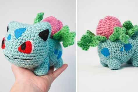 Amigurumi Ivysaur/Bulbasaur - Free Crochet Pattern Free Pokemon Crochet Patterns Amigurumi, Crochet Bulbasaur Pattern Free, Bulbasaur Crochet Pattern Free, Bulbasaur Crochet Pattern, Crochet Bulbasaur, Every Pokemon, King Craft, Pokemon Hat, Pokemon Crochet