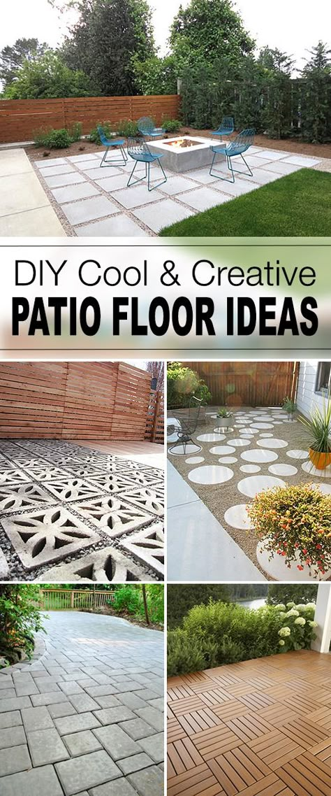 Tips and tutorials for great patio floors that you can do yourself! Brick, wood, cement, pavers, cement blocks, deck tiles • 9 DIY Cool & Creative Patio Floor Ideas!  #patiofloorideas #DIY #DIYpatiofloors #patiofloors #patiofloortutorials #DIYpatiofloorprojects #buildapatiofloor #DIYgardenprojects Outdoor Patio Flooring Ideas, Patio Floor Ideas, Patio Floors, Patio Floor, Concrete Patios, Patio Flooring, Have Inspiration, Floor Ideas, Ideas Patio