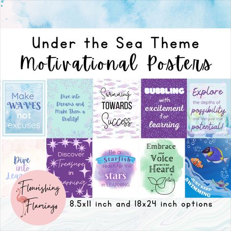 Little Mermaid Inspired: Under the Sea Classroom Decor - Watercolor - Motivational Posters - 2 sizes https://etsy.me/44DtLvi 
check out the link for some classroom bulletin board inspiration Under The Sea Classroom, Classroom Motivational Posters, Classroom Motivation, Ocean Theme Classroom, Motivation Poster, Under The Sea Theme, Theme Classroom, Board Inspiration, Classroom Bulletin Boards