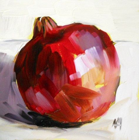 images of pomegranate painting | Pomegranate original painting by moulton 6 x 6 inches Pomegranate Painting, Pomegranate Art, Blue Flower Painting, Still Life Fruit, Fruit Painting, Daily Painting, Oil Painting Flowers, Wow Art, Still Life Art