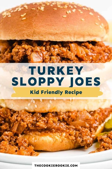 Ground Turkey Sloppy Joes, Turkey Sloppy Joes Recipe, Crockpot Ground Turkey, Turkey Recipes For Dinner, Ground Turkey Recipes For Dinner, Crock Pot Sloppy Joes, Chicken Sloppy Joes, Healthy Sloppy Joes, Homemade Sloppy Joe Recipe