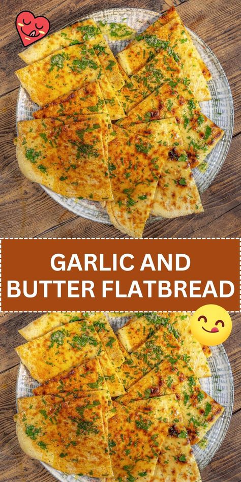 Experience the irresistible aroma of Garlic and Butter Flatbread. This easy-to-make recipe results in a buttery, garlic-infused bread that's golden, crispy, and utterly delectable. Garlic Flat Bread Recipe, Garlic Butter Flatbread Recipe, Garlic Flatbreads In 10 Minutes, Garlic Nan Recipes, Garlic And Butter Flatbread Recipe, Easy Garlic Flat Bread Recipe, Garlic Butter Flatbread, Garlic And Butter Flatbread, Garlic Flat Bread