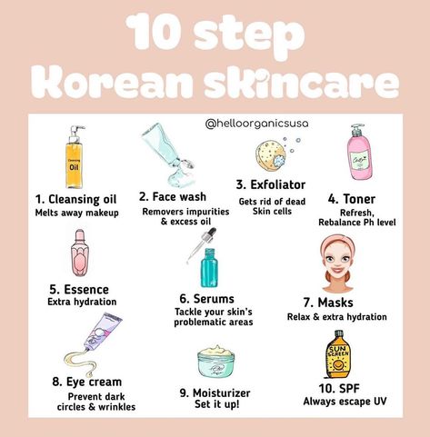 Hello Organics Skin Care on Instagram: “The 10-step routine is a hallmark of Korean beauty, but what many don’t know is that that number of steps is very flexible – and it will…” Korean Skincare Routine Steps, Skincare Routine Steps, Korean Skin Care Routine, Korean 10 Step Skin Care, Skin Care Routine Order, Skin Care Order, Korean Skin Care, Korean Skincare Routine, Korean Skin