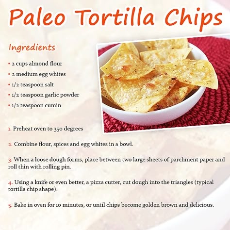 Paleo Tortilla Chips Paleo Tortilla Chips, Tortilla Chip Recipe, Paleo Snack, Homemade Tortilla Chips, Homemade Tortillas, Chips Recipe, Paleo Snacks, Eat Better, Low Carb Paleo