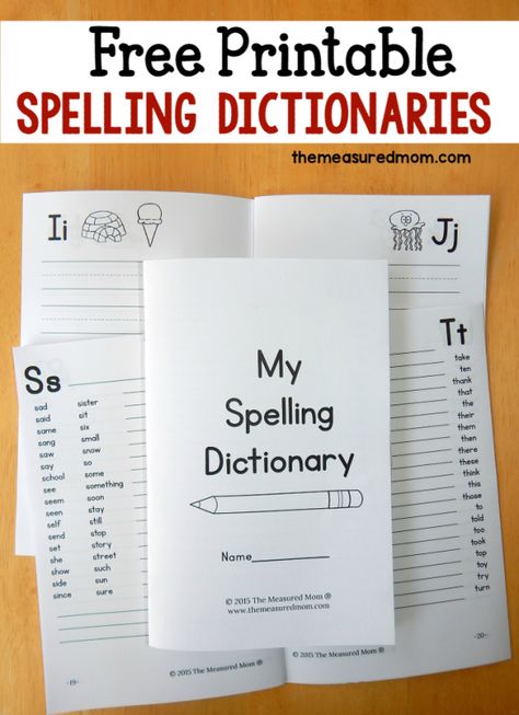 Grab these free spelling dictionaries for kids in first, second, and third grade! I love how they come in different versions depending on the needs of your learners. They're great to support children's writing and their learning of sight words. #spelling Spelling Dictionary, Dictionary For Kids, 3rd Grade Writing, 2nd Grade Writing, Teaching Spelling, 1st Grade Writing, Spelling Worksheets, First Grade Writing, Grade Spelling