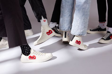 Converse x Comme des Garcons Play Cdg Outfit, Converse Cdg, Converse X Cdg, Converse X Comme Des Garcons, Converse Collection, Cdg Converse, Converse Comme Des Garcons, Converse Chuck Taylor 70, Chuck Taylor 70