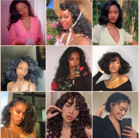 This is a community to discuss the image identities described by David Kibbe. Romantic Hairstyles For Black Women, Hairstyles For Romantic Body Type, Soft Dramatic Curly Hair, Kibbe Romantic Work Outfits, Curly Romantic Hairstyles, Romantic Hairstyles Black Women, New Hairstyles For 2023 Black Women, Kibbe Natural Hair, Soft Romantic Hairstyles