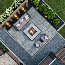 Patio Upgrade, Landscape Details, Patio Plans, Patio Pavers Design, Garden Pond Design, Backyard Plan, Modern Backyard Landscaping, Backyard Fireplace, Indoor Outdoor Pool