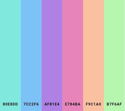 Hex Color Palette Bright, Y2k Color Palette Code, Clowncore Color Palette, Neon Color Palette Hex Codes, Rainbow Color Palette Hex Codes, Neon Pastel Color Palette, Neon Hex Codes, Pastel Rainbow Color Palette, Y2k Color Palette