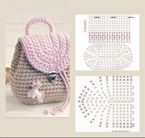 Crocheted Purse, Crochet Backpack Pattern, Crochet Free Patterns, Crochet Backpack, Crochet Bag Pattern Free, Crochet Braid Styles, Mode Crochet, Cardigan Crochet, Crochet Handbags Patterns