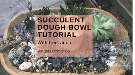 Succulent Dough Bowl Tutorial - Angel's Grove Artificial Succulents Diy, Garden Home Design, Diy Succulent Planter, Succulent Wedding Decor, Dough Bowl Centerpiece, Succulent Wedding Centerpieces, Succulent Diy, Succulent Centerpiece, Succulent Bowls