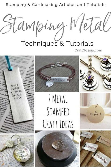 7 Metal Stamped Craft Ideas – Stamping Metal Stamped Jewelry Diy, Metal Stamping Projects, Metal Stamping Kit, Metal Stamping Diy, Stamping Metal, Hand Stamped Metal, Metal Stamped Jewelry, Steel Stamp, Stamped Bracelet