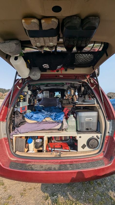 Car Camping Sedan, Suv Car Camping Setup, Sedan Car Camping, Living Out Of Your Car, Car Camping Setup, Car Road Trip, Camping Setup, Living In Car, Hiking Ideas