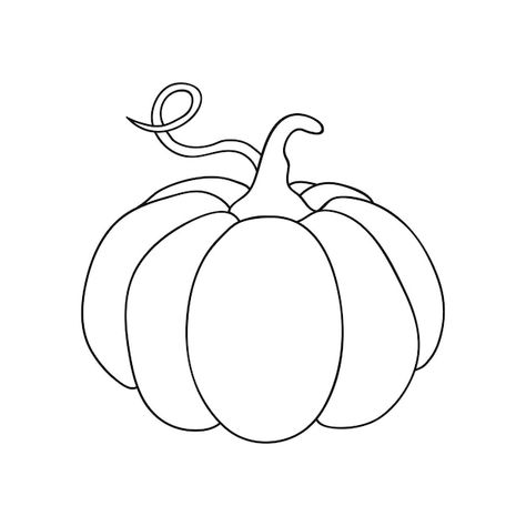 Simple Holiday Drawings, Pumpkin Outline Tattoo, Pumpkin Illustration Drawing, Pumpkin Outline Drawing, Punkin Drawings, Cute Pumpkin Drawing Simple, Fall Outline Drawings, Cute Fall Things To Draw, Pumpkin Doodle Easy