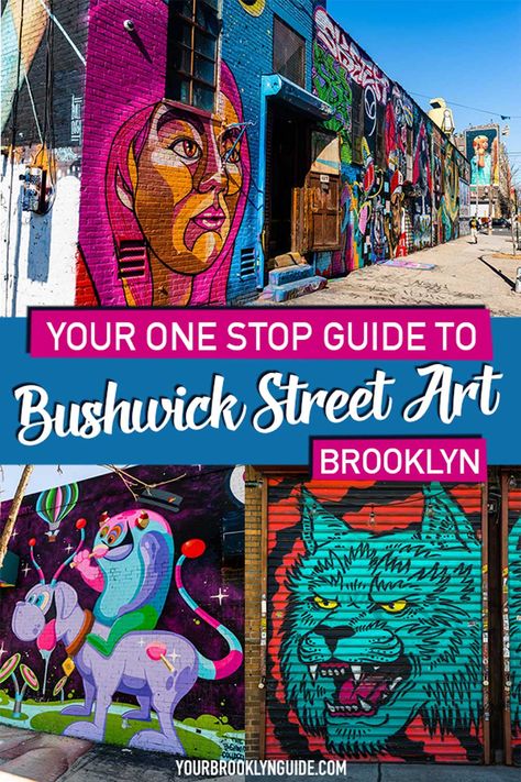 street art in Brooklyn at the Bushwick Collective and a guide to all the best Bushwick street art Brooklyn Graffiti Street Art, Nyc Murals, Brooklyn Guide, Cool Street Art, Flatbush Brooklyn, Brooklyn Photography, Brooklyn Museum Of Art, Nyc Street Art, Brooklyn Street