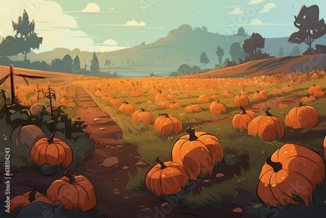 Stock Image: Pumpkin patch field drawing Pumpkin Patch Landscape, Pumpkin Patch Flyer, Pumpkin Patch Drawing, Pumpkin Patch Illustration, Pumpkin Illustration Autumn, Drawtober 2024, Cute Fall Art, Fall Computer Backgrounds, Beach Glass Projects