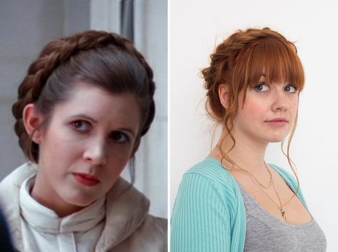 Show off your love for Star Wars by wearing your hair like Princess Leia. Starwars Hairstyles, Princess Leia Hair Tutorial, Star Wars Hairstyles, Leia Hair, Princess Leia Buns, Star Wars Hair, Princess Leia Hair, Rock Princess, Star Wars Princess Leia