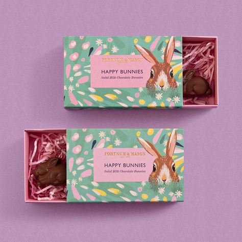 Extraordinary Chickens' Packaging Is What The Easter Bunny's Dreams Are Made Of | Dieline - Design, Branding & Packaging Inspiration Chocolate Logo, Painterly Style, 3d Elements, Hunny Bunny, Chocolate Easter Bunny, Fortnum Mason, Watermark Design, Fortnum And Mason, Chocolate Bunny