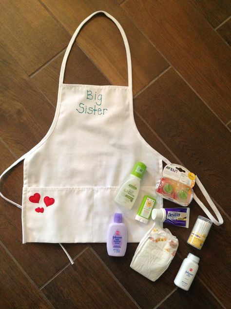 Big sister gift! Great for an older sibling who likes to help. Big Sister Bag, Big Sister Kit, Big Sibling Gifts, Older Sibling, Sprinkle Shower, Big Brother Big Sister, Big Brothers, Big Sister Gifts, Older Siblings