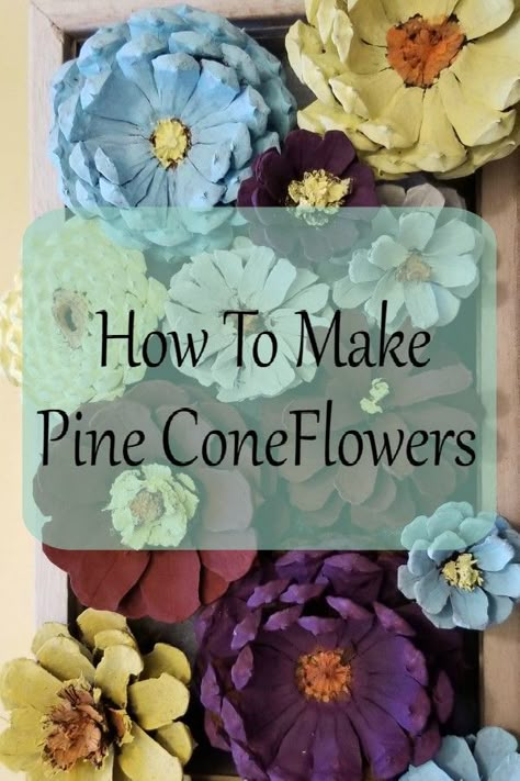 Check Out my video on how to make pine cone flowers. This is such a fun craft and they look beautiful. I used mine for a wreath but there are so many ways to use them Pine Cone Flower Wreath, Pine Cone Flowers, Pinecone Crafts Christmas, Cone Flowers, Painted Pinecones, Pine Cone Art, Diy Pinecone, Pine Cone Decorations, Cones Crafts