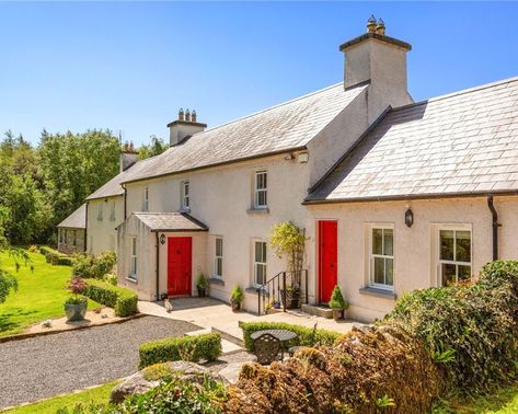 Irish Farmhouse Exterior, Irish Cottage Exterior, Irish Farmhouse Renovation, Irish Cottage Renovation, Farmhouse Bungalow, Irish Farm, Georgian Farmhouse, Irish Farmhouse, House Designs Ireland