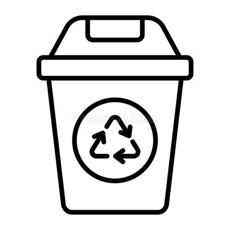 Have look at this amazing vector of recycling trash bin, garbage bin icon stock illustration Recycle Bin Drawing, Garbage Can Drawing, Trash Bin Drawing, Dustbin Drawing, Garbage Drawing, Trash Can Drawing, Garbage Illustration, Bin Drawing, Trash Drawing