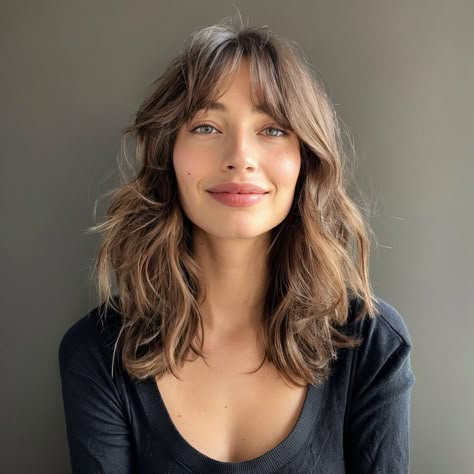 Medium Length Wavy Hair, Layered Hairstyles, Medium Length Hair With Layers, Bangs With Medium Hair, Wavy Haircuts, Hairstyles For Layered Hair, Haircuts For Wavy Hair, Long Hair With Bangs, Cut My Hair