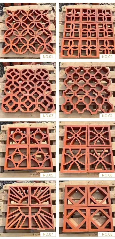 Terracotta Jali Blocks Clay Hollow Window Bricks Tile Manufacturer Clay Brick House Design, Hollow Brick Wall Design, Terracotta Wall Design, Clay Jali Design, Terracota Jali Design, Brick Jaali Design, Terracotta Breeze Blocks, Clay Wall Tiles, Terracotta Design Ideas