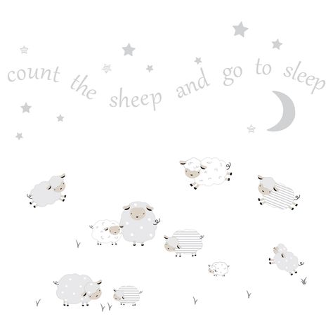 Sheep Nursery Theme, Counting Sheep Nursery, Sheep Nursery, Lamb Nursery, Gift Set Packaging, Crib Accessories, Toddler Themes, Wall Appliques, Baby Sheep