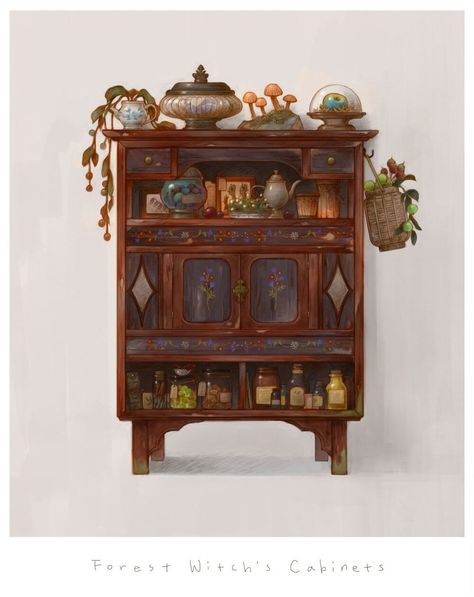 Witch Hut, Witch Room, 동화 삽화, Props Concept, Bg Design, Witch Shop, Props Art, Shop Illustration, Cottage Art