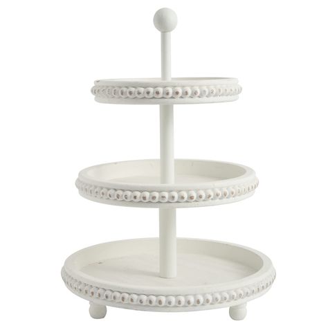 PRICES MAY VARY. ✅ENDLESS HOME DECOR POSSIBILITIES - This decorative tray with small shabby chic beaded is perfect for displaying seasonal decor and great for kitchen counter organizers or coffee bars decor, it's sure to set itself apart from a standard tray thanks to its unique design ✅ENTERTAIN YOUR GUESTS IN STYLE - Our 3 tier tray comes with a smooth sphere shaped top, which allows for easy transport between counter and table. Entertain your guests in style, at your next holiday party, weddi Coffee Bar Decorations, Rustic Theme Party, Three Tiered Tray, 3 Tier Tray, Farmhouse Serving Trays, Three Tier Tray, Bar Decorations, Tray Wood, Tiered Serving Trays