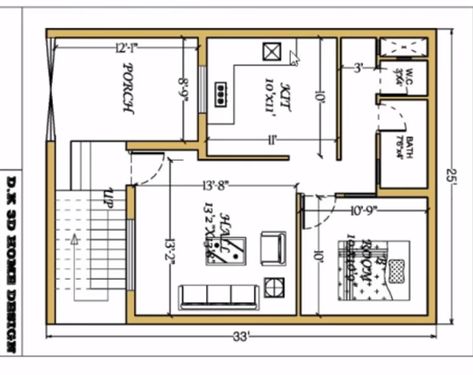 30×33 House Plan, 25×33 House Plan, 1bhk House Plan, 1 Bedroom House Plans, North Facing House, 20x40 House Plans, 2bhk House Plan, Modern House Floor Plans, Indian House Plans